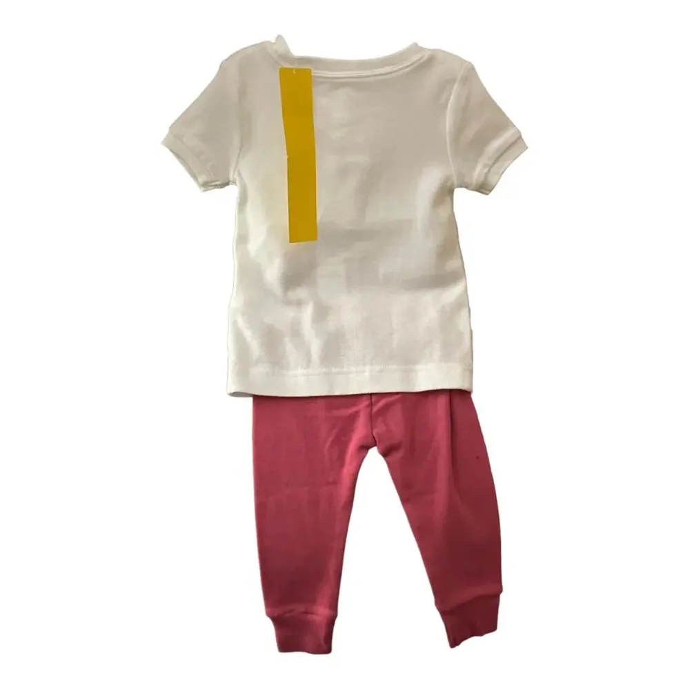 Old Navy Pink & White  Unicorn Graphic Pajama Set 18-24 Months New